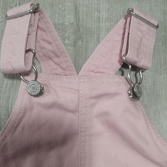 Baby Gap pink jean denim pinafore jumper 12-18 mo' - Picture 3 of 5